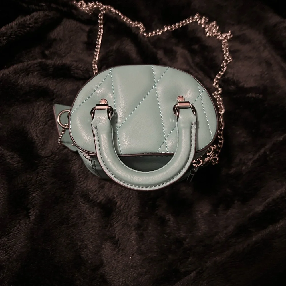 Coach Mini Bag in Teal with Silver Accents - Picture 4 of 11